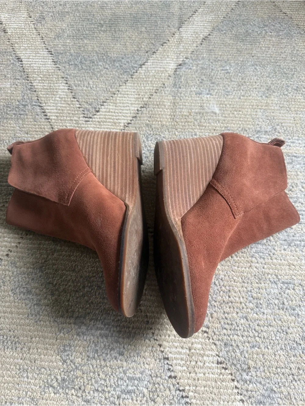 Lucky Brand Rust Suede Ankle Booties